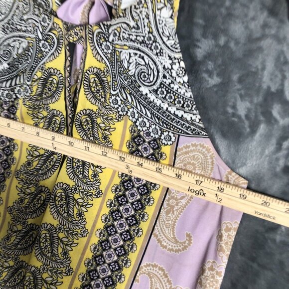 New York And Company Tops Medium Women’s Yellow And Lavender Shirt - Picture 8 of 14